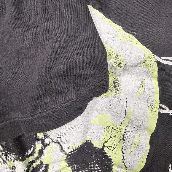 Vintage Barbed Wire Skull Tshirt Small Wild Oats 80s Punk Metal Grunge Skater - Picture 4 of 10